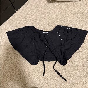 GANNI Black eyelet collar
